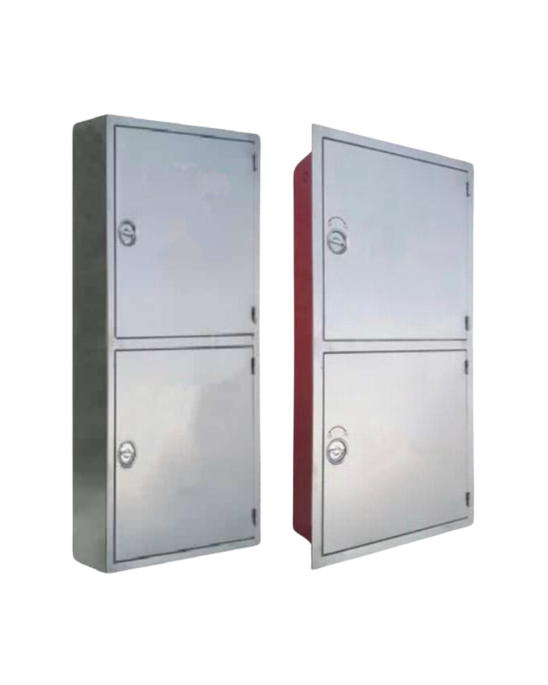 Safeco Double Cabinet Door – Recessed Mounted, Full Stainless Steel (160x80x34)