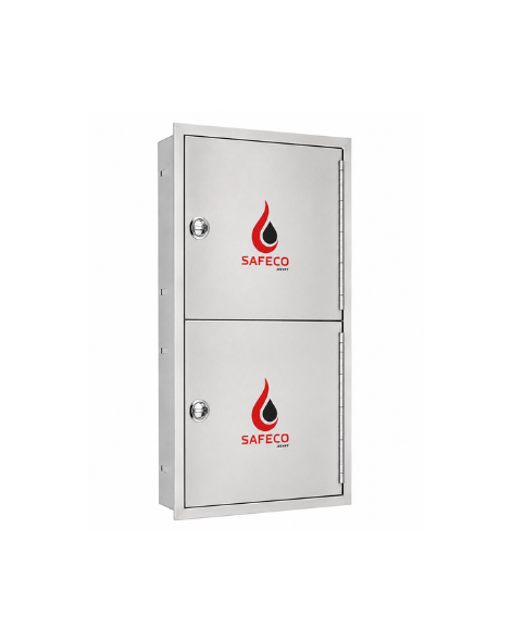 Safeco Double Cabinet Door – Recessed Mounted, Full Stainless Steel (160x80x34)